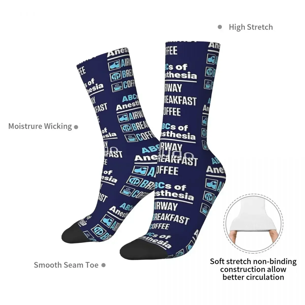 Anesthesiologist Anesthesiology Doctor Nurse Socks Harajuku Soft Stockings All Season Long Socks for Man Woman Birthday Present