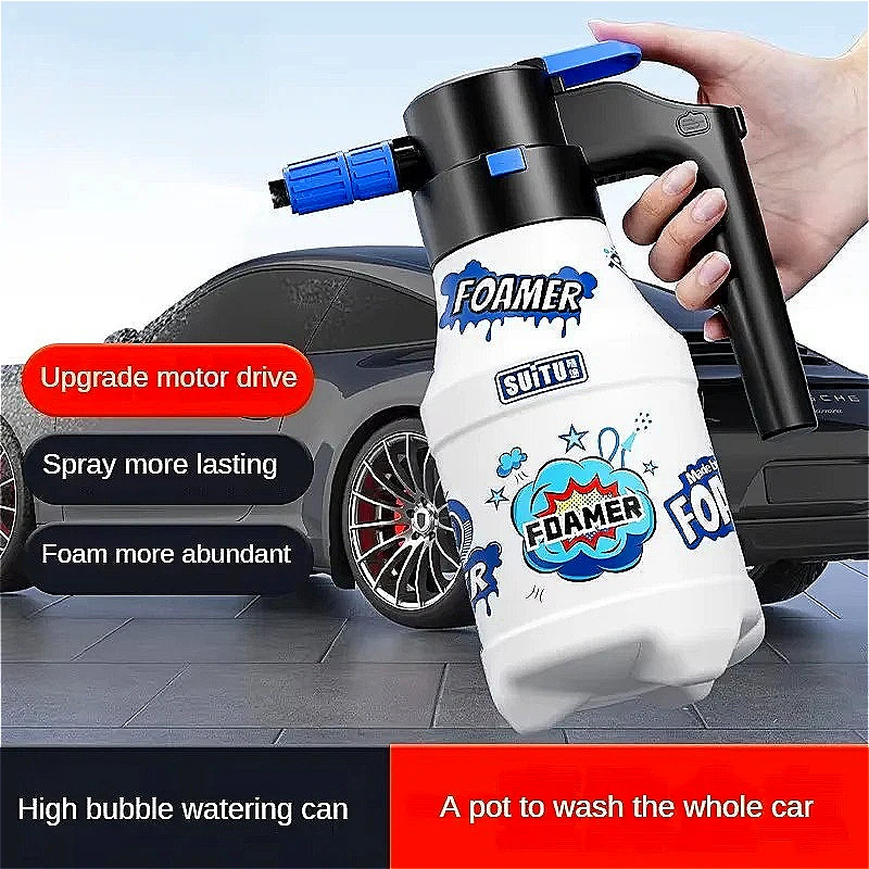 

Ручной электрический распылитель давления 1,5 л с насадкой, бутылка для пены для мойки автомобилей для автоматической очистки, садоводства, домашнего использования