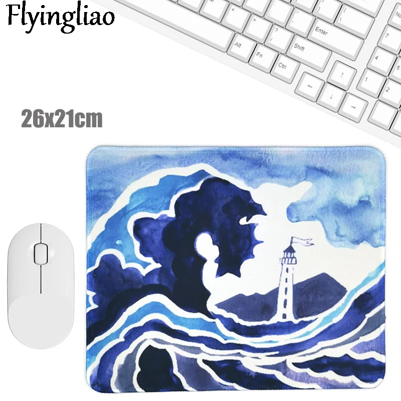 Oil Painting Hokusai Waves Creative Office Keyboard Pad Kawaii Laptop Mouse Mat Anti Slip Desk Mats Custom Desk Pad Mouse 