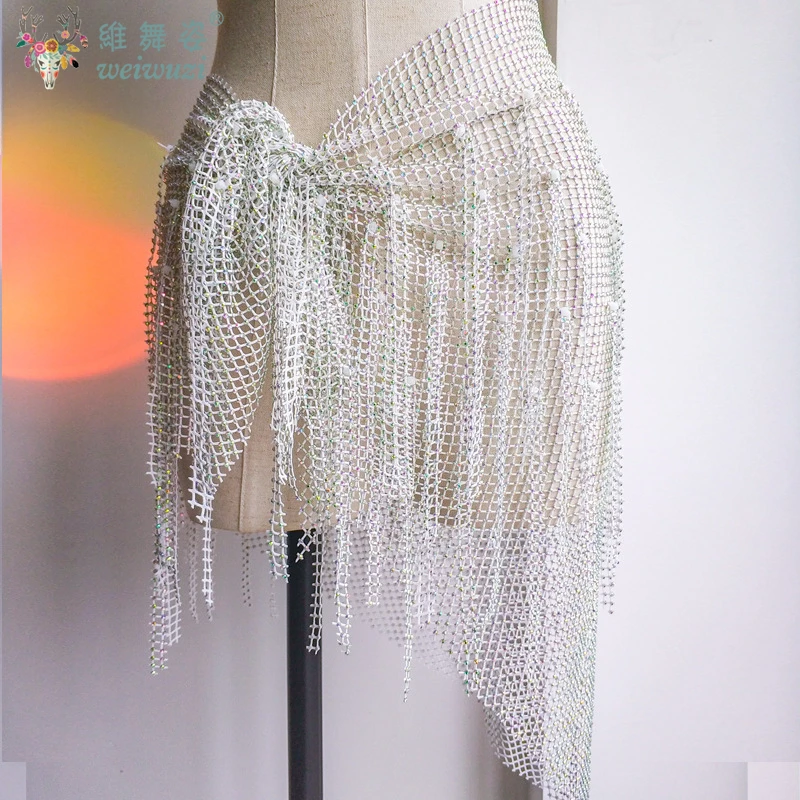 Belly Dance Waist Chain Diamond Hip Scarf New Multi Layered Tassel Belly Dancing Shining Diamond Costume Performance Belt - Image 5