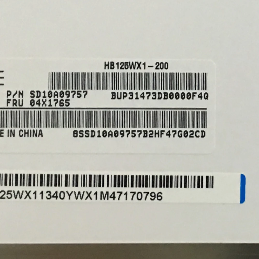 HB125WX1-200 1366*768 EDP 30 Pins fit B125XTN01.0 M125NWN1 LP125WH2 TPH1 12.5'' Laptop LCD Screen
