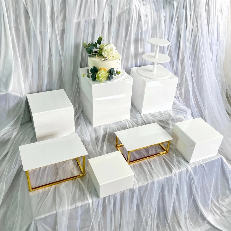 

8pcs Buffet Risers Food Risers For Buffet Table Display Stand For Catering Dessert Collectibles Jewelry Figures Show Acrylic