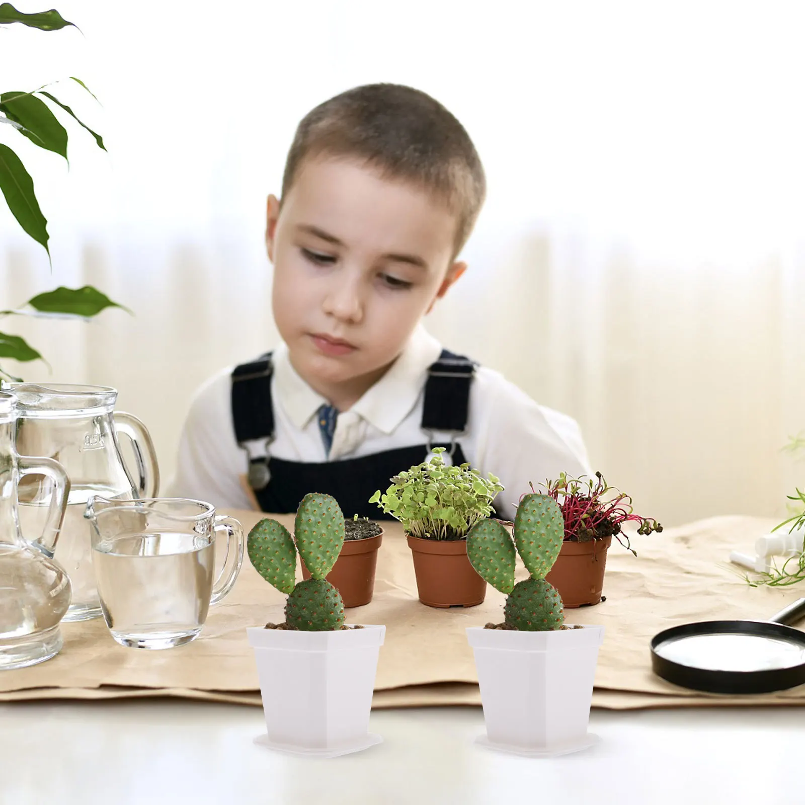 

10 set Garden Flower Planting Pots Premium Abs Plastic Planter With Drainage Holes For Succulents Indoor Outdoor Use