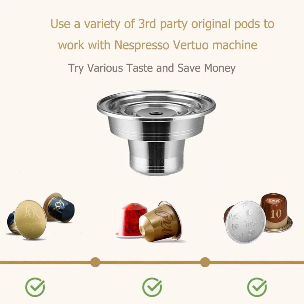 Coffee capsule adapter For Nespresso Vertuo POP machine coffee bag adapter reusable coffee filter stainless steel bracket