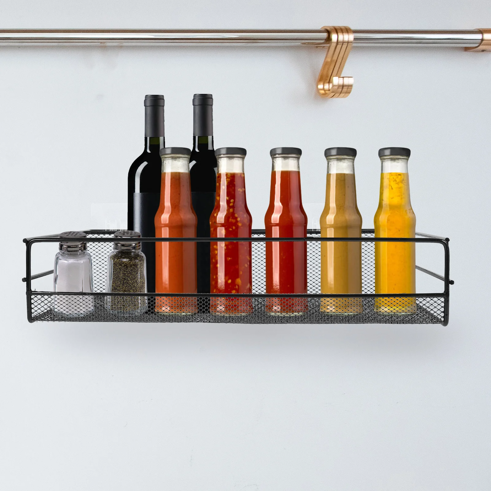 

Hanging Wire Basket Metal Wall Storage Organizer Rust Resistant Wall Mount Basket for Kitchen Bathroom Cosmetics Toiletries