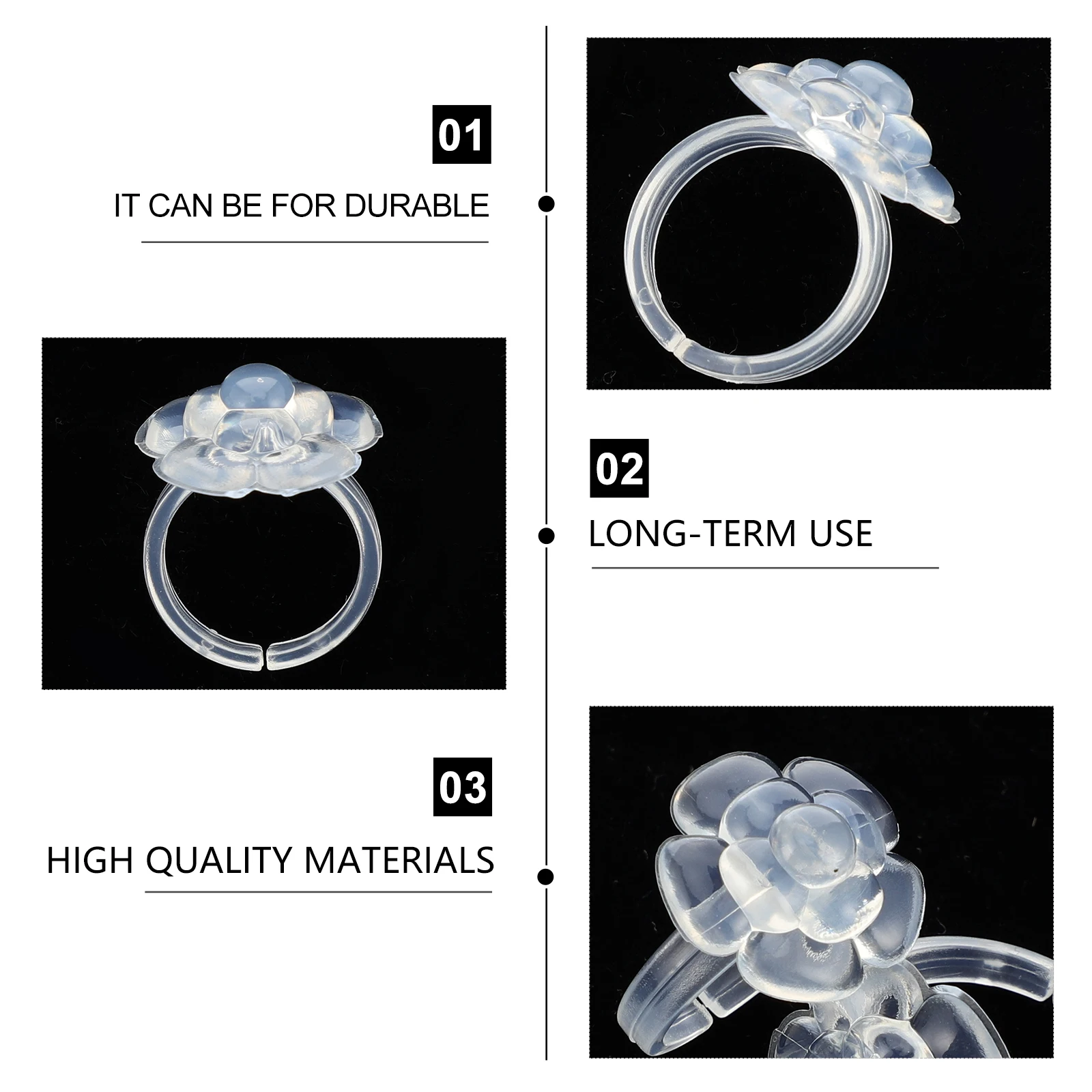 

100Pcs Nail Art Palettes Ring Mini Flower Wearable Polish Holder for Mixing Blending Manicure DIY Nail Polish Holder Tools