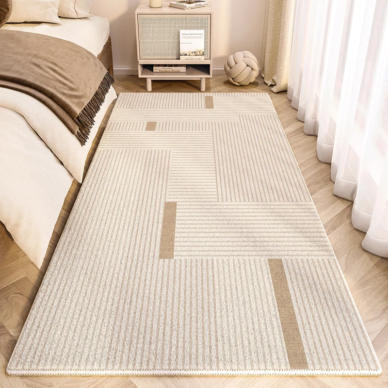 Japanese Cream Style Bedroom Bedside Carpet Master Bedroom Soft Fluffy Non Slip Carpets High End Thickened Waterproof Plush Rug