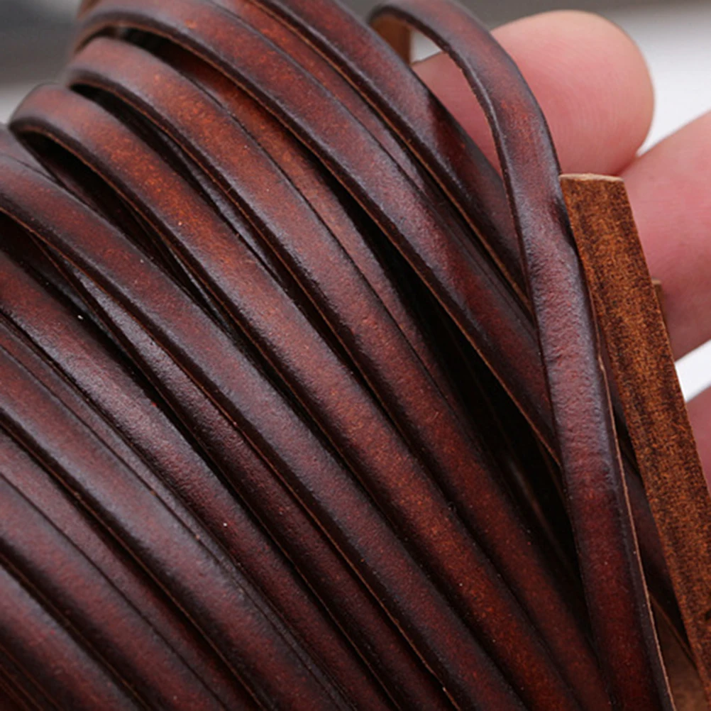 

1pc 5M 10Mm Light Brown Real Cowhide Rope Diy Bracelet Necklace Making Sturdy Cord Jewelry Accessories Handmade Luggage