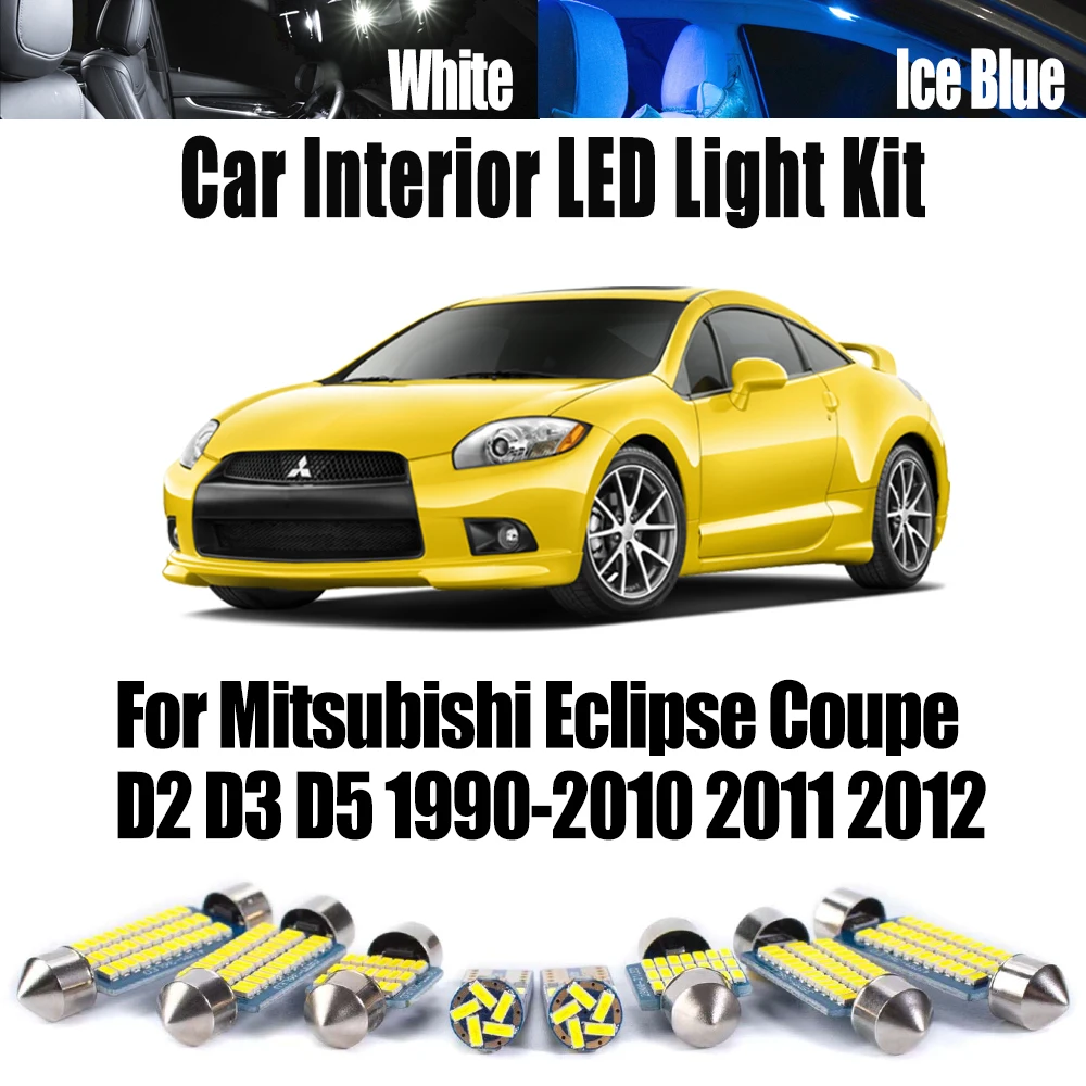 

Canbus No Error LED Interior Map Dome Trunk Light Kit For Mitsubishi Eclipse Coupe D2 D3 D5 1990-2012 Car License Plate Bulbs