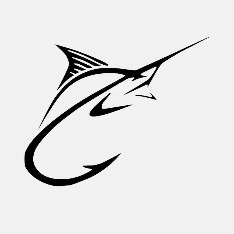 

Car Stickers Fashion Personality Fish Hook Car Decals Suitable for Various Models Black/white, 15cm * 12cm