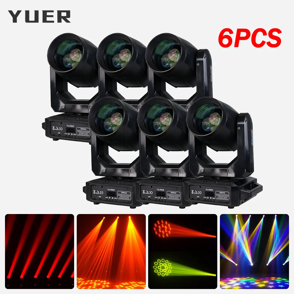 

6pcs 200W LED Beam Moving head light with Rainbow effect 12 Gobos 6+12 Prisms DMX512 for DJ Disco party wedding nightclub bar
