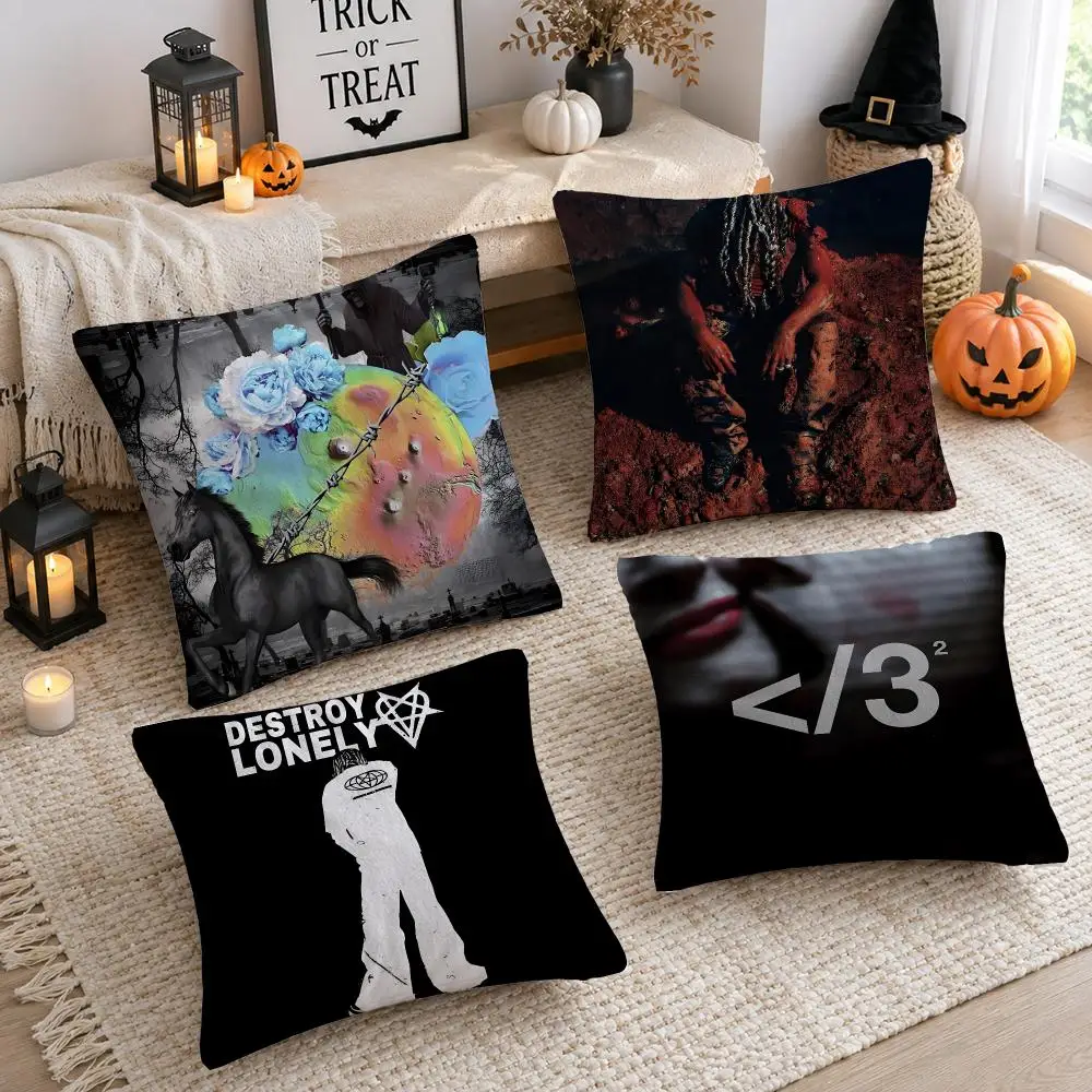 Rapper Singer D-Destroy Lonely Cushion Cover Plush Decorative Pillow Case With Hidden Zipper Cutecore Room Decor For Home