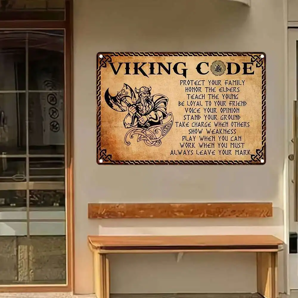 Une pièce, panneau en fer métallique, un excellent cadeau pour les Vikings, panneau en fer vintage, avec panneau en aluminium pour la décoration intérieure, l'extérieur