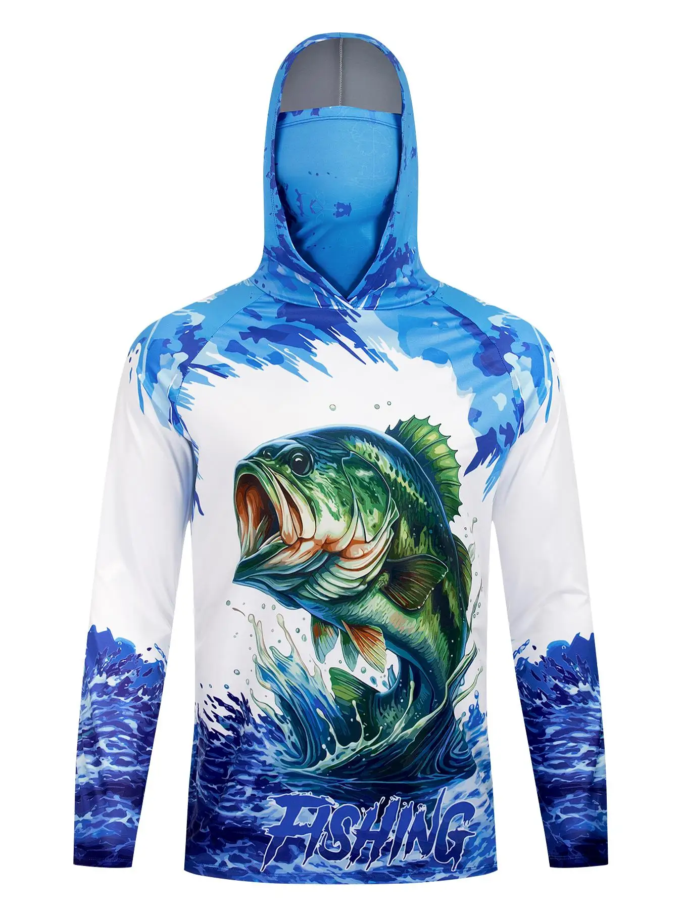 Fishing Hooded Shirt Upf 50 Fish Hoodies Cap UV Protection Long Sleeve Jersey Camisa Pesca Angeln Bekleidung Angling Tops Gear view 2