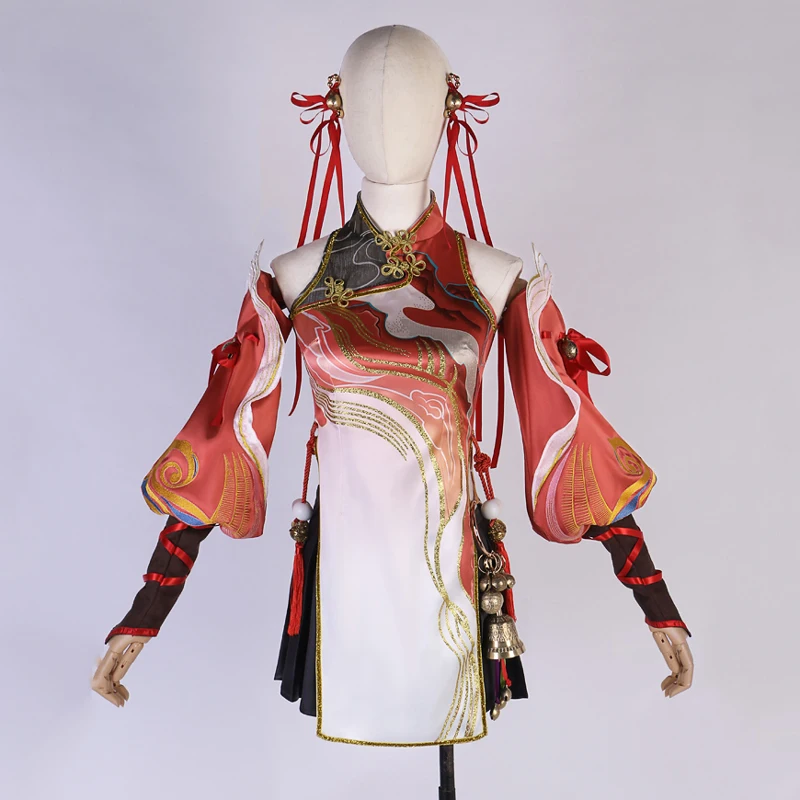 New! Shenmiao Cosplay pre-sale Hanfu Costume NARAKA Spring Festival outfit Women Red Cosplay A