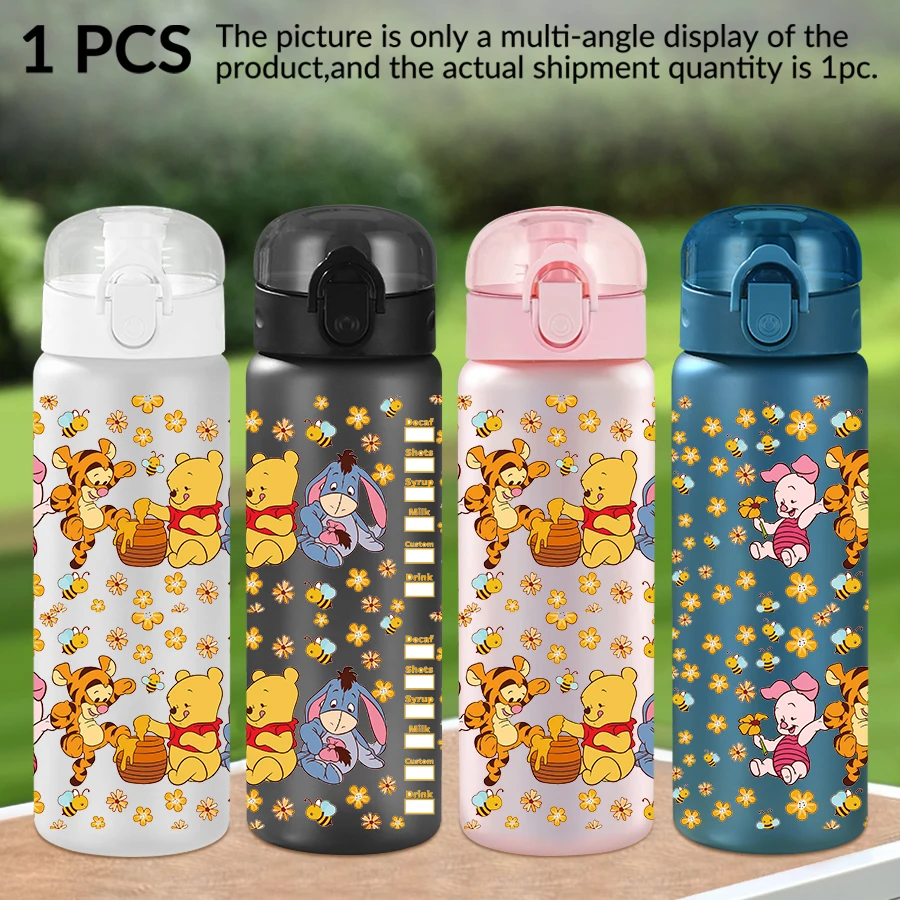 

1Pc Disney Bear/bee/pattern 26oz Plastic Water Bottle Sports Cup As Birthday/back To School Gift