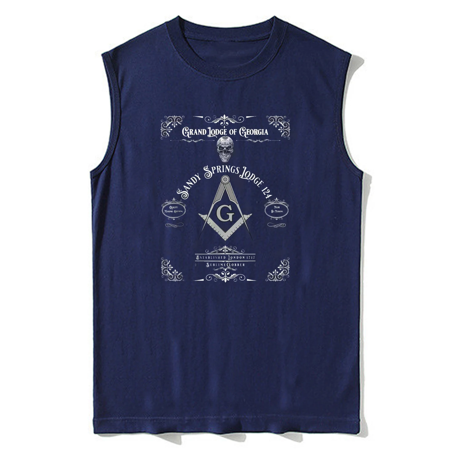 Sandy Springs Masonic Lodge Freemason Tank Top 100% Cotton O-Neck Summer Casual Mens Vest Sleeveless T-shirt Fashion Streetwear