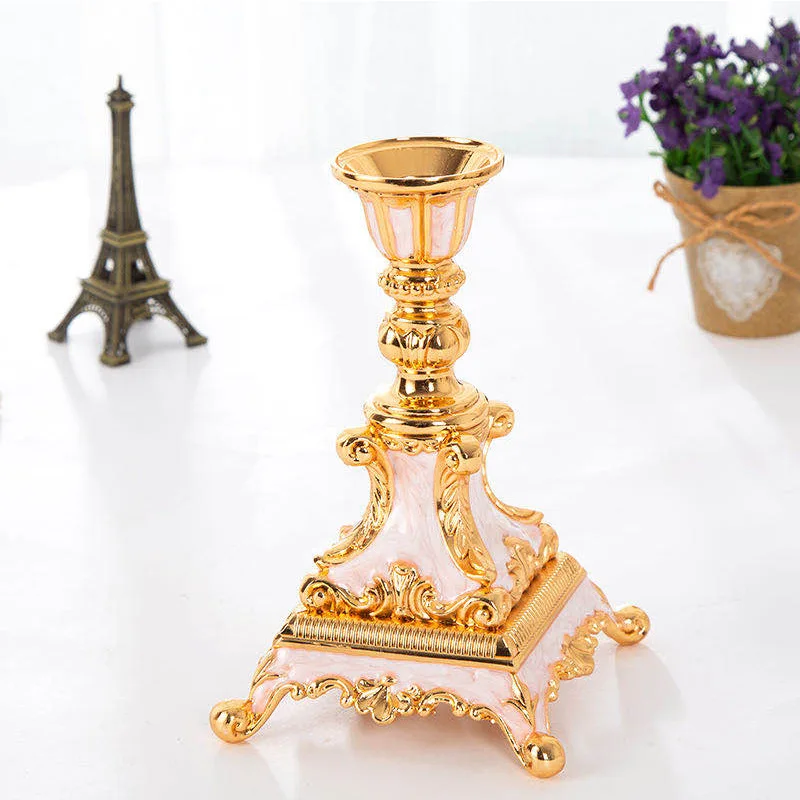 Metal Candle Holder Candlestick Wedding Decoration Dining Table Candle Stand Shooting Props Crafts Candle Accessories Base