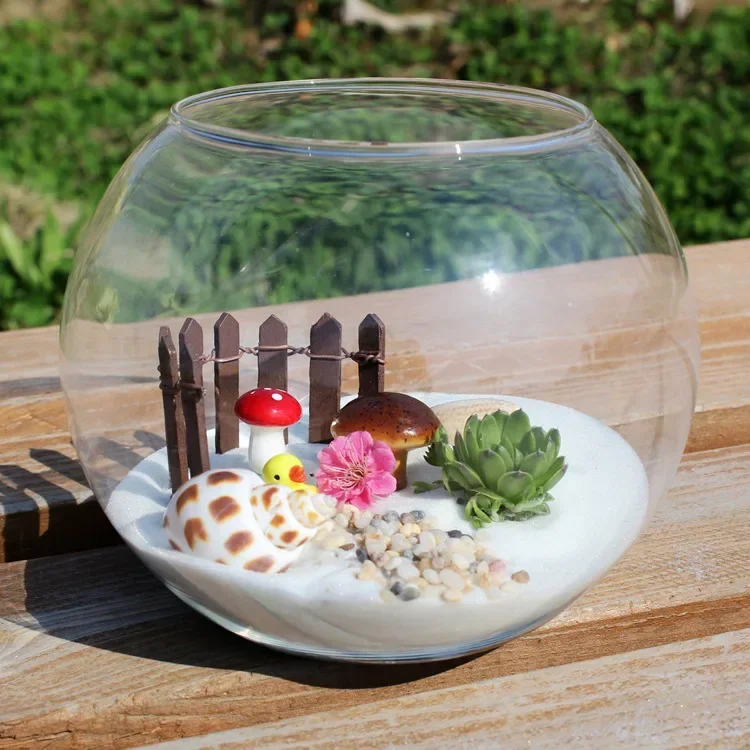 Vase Decoration Vases Bauble Balls Glass 8/10/12/15CM Circle Creative Fish Tank Terrarium Container Flower Pot