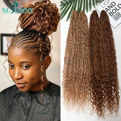 Trecce all'uncinetto capelli umani Pre-Loop Boho Box treccia Crochet fasci di capelli umani Pre-Loop con estremità ricci 100 fili colore 30 27