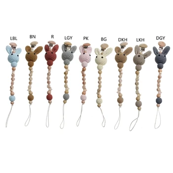 Tatsız silikon Soother sütten zincir klip uyumlu Fit diş kaşıyıcı oyuncaklar Bunny tığ emzik zinciri battaniye