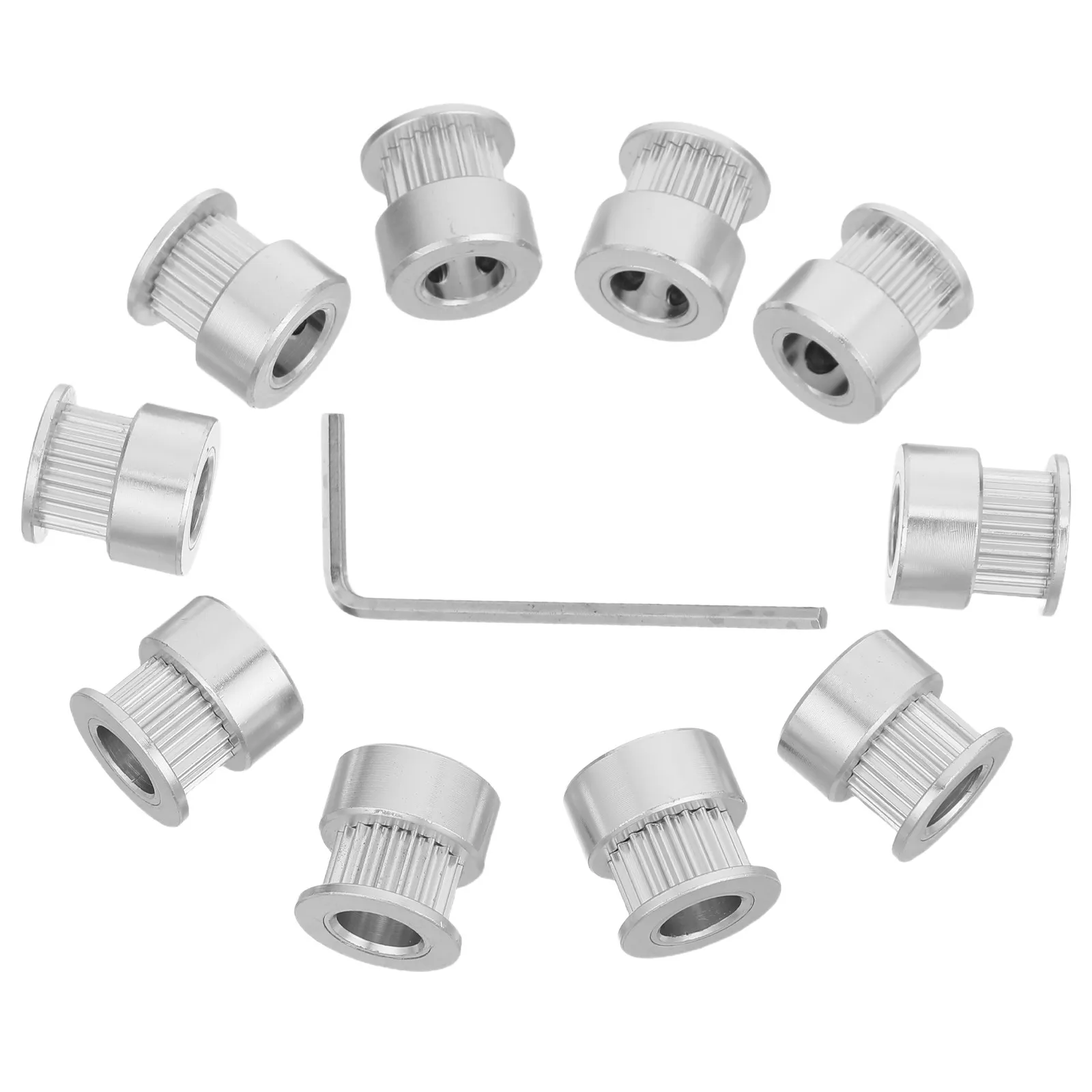 

10Pcs Gt2 Timing Pulley 20 Teeth 8Mm Bore Aluminum Synchronous Belt Pulley for 3D Printer Repair Supplies Compatible with 6Mm