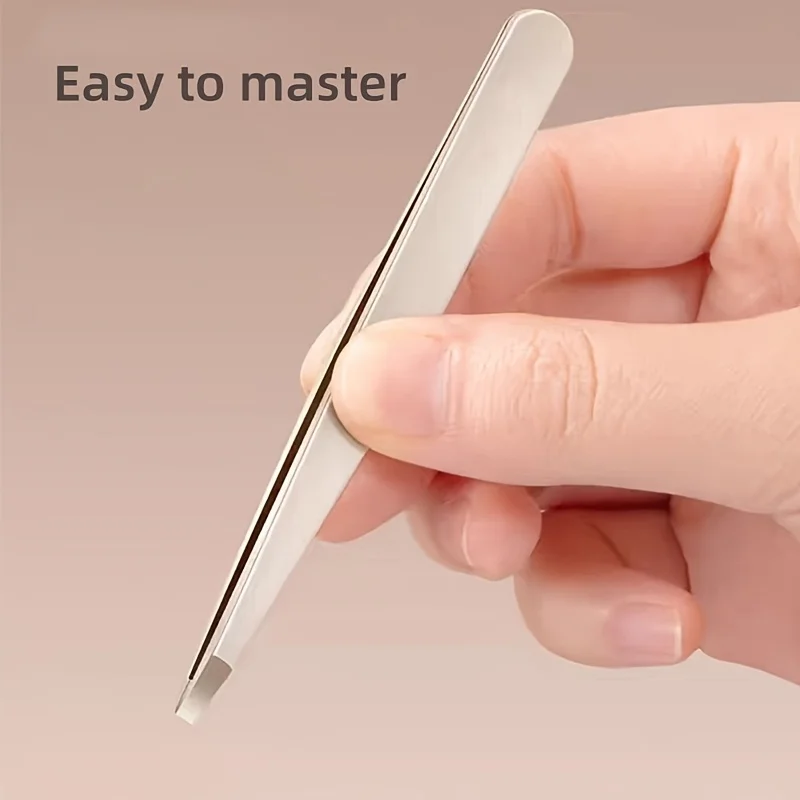 1pc Professional Beauty Tweezers - Heavy-Duty Precision Tips, Non-Slip Grip for Eyebrows, Eyelashes, Facial Hair, Beard, Durable