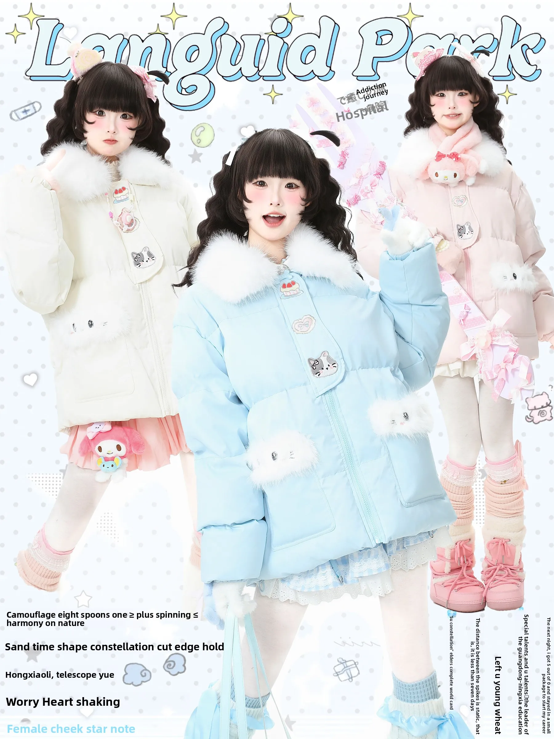 

Thiened Plu Design Cotton Jaet Women's Winter Warm Outerwear Languid Park Brand Sweet Sle Princ Loose Fit