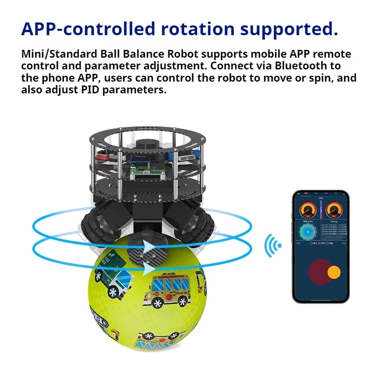 Picture 4: BallBot, a ball balancing robot with intelligent body, supports secondary development of APP and remote parameter adjustment