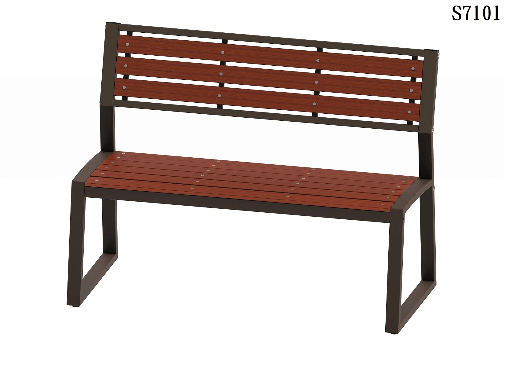 Modern European Style Outdoor Metal Frame Eco-Friendly Durable Patio Bench Weather-Resistant For Garden Park Villa Gym School
