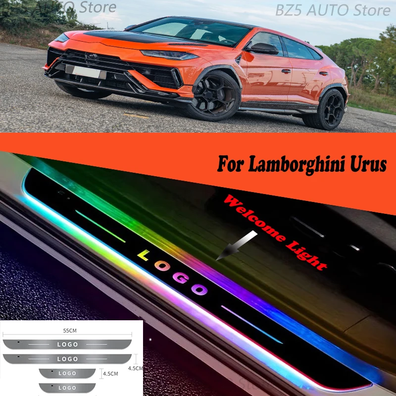 

For Lamborghini Urus Car Door Sill Light Customized Logo LED Welcome Threshold Pedal Lamp Accessories