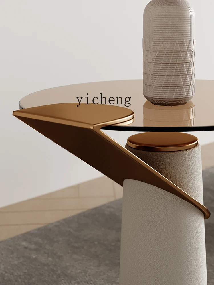 

TQH Minimalist Coffee Table round Modern Minimalist Art Creative Designer Home Living Room Small Table
