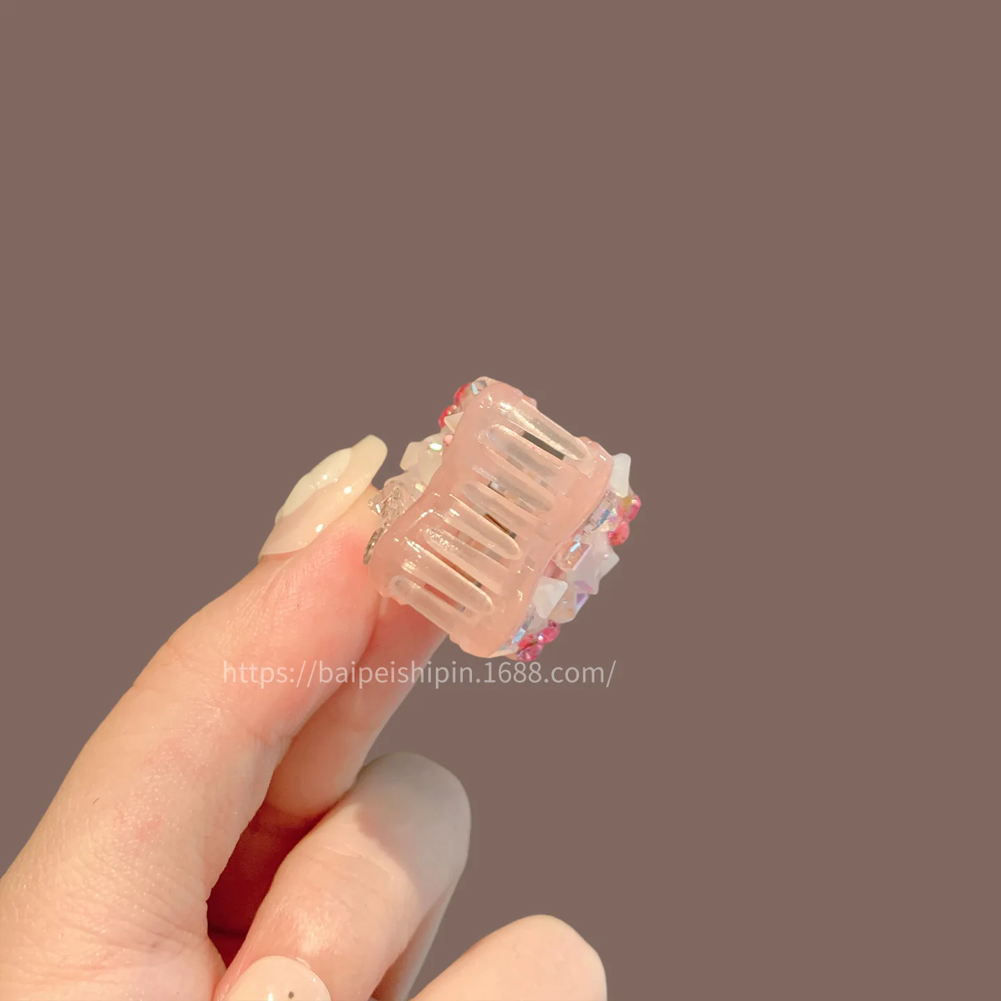 

Блестящие розовые мини-заколки для волос в форме кристаллического медведя в корейском гранж-стиле, милые, для челки и детских прядей, с прочным захватом