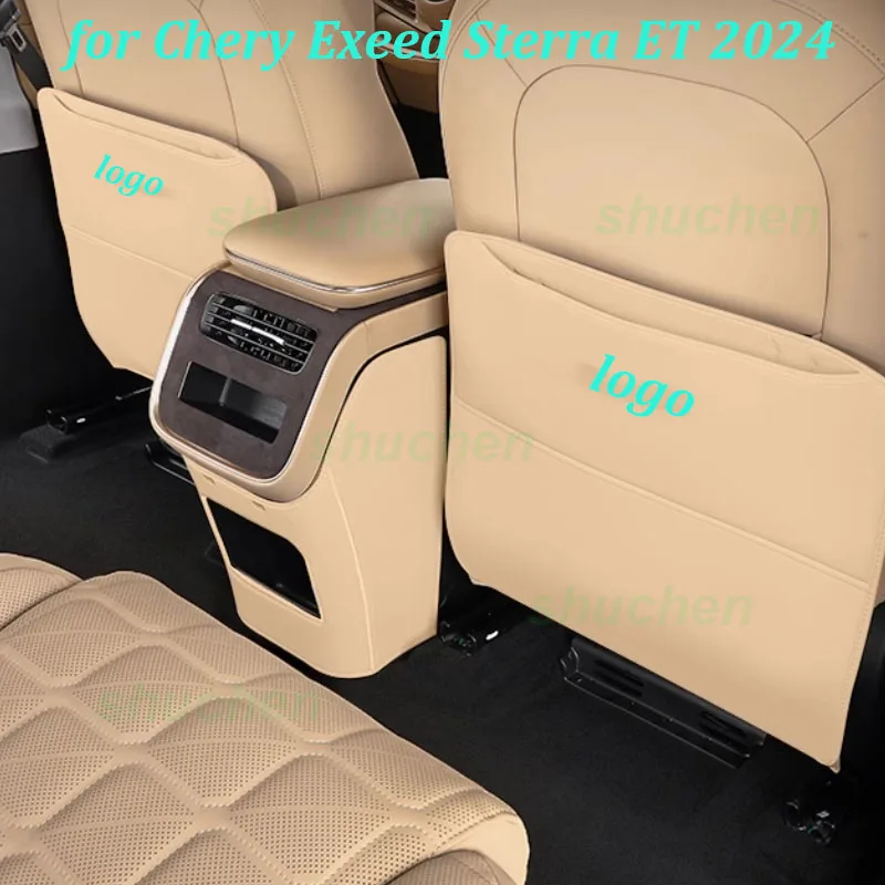 

Car Rear Row Seat Anti-kick Covers for Chery Exeed Sterra ET 2024 Leather Seat Back Kick Dirt-proof Covers Interior Accessories