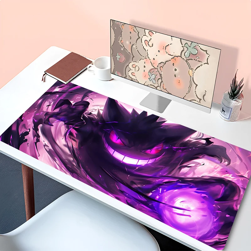 Laptop Japan Anime Extended Desk Mat XXL Purple Mousepad PC P-pokemon Gengar Keyboard Rug XXL Gamer Cabinet Mouse Pad Best Gift