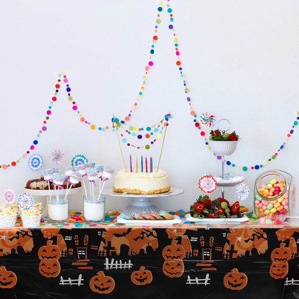 

2Pcs Halloween Pumpkin Tablecloth Pe Material Party Table Cover for Home Festival Decoration Halloween Tablecloth
