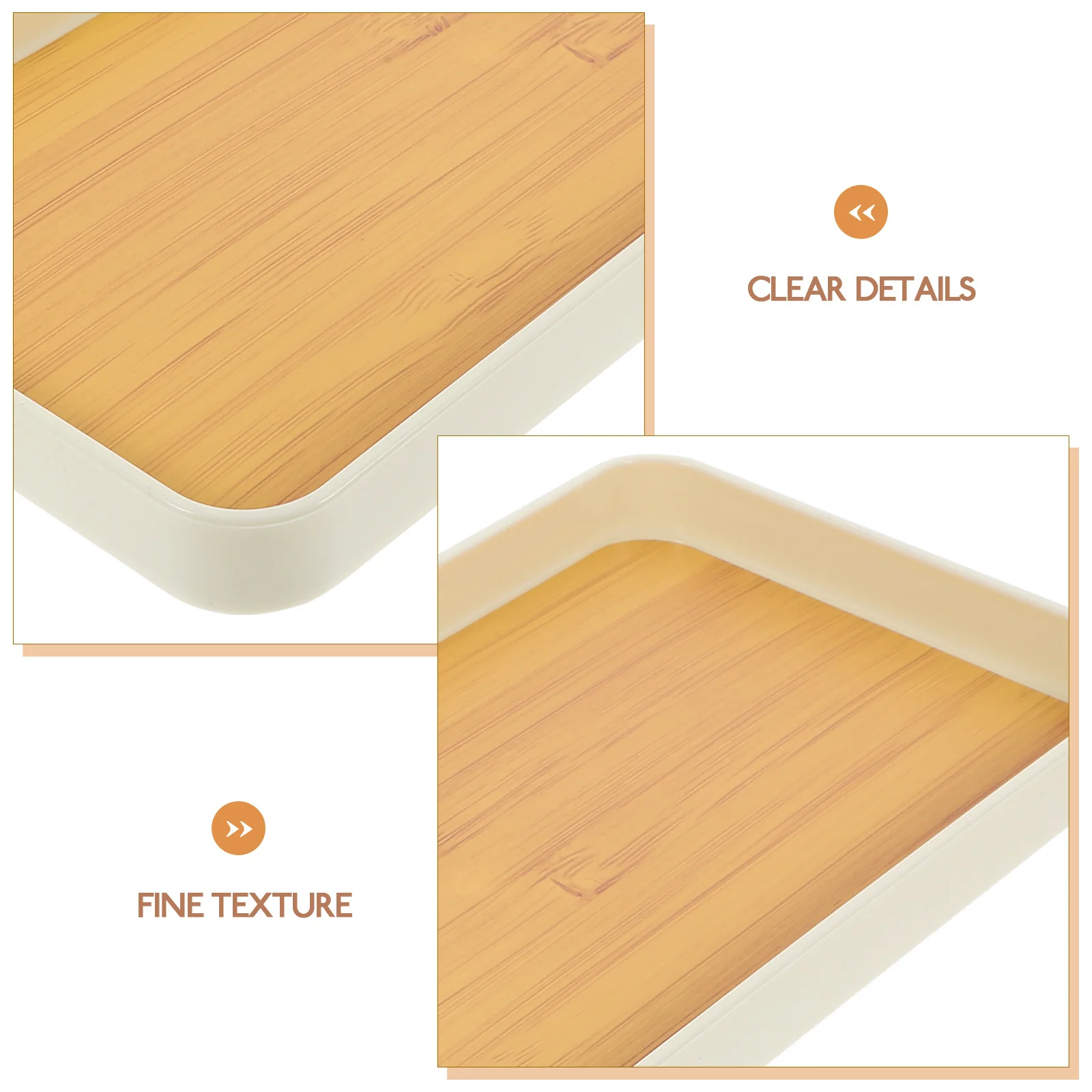 

Japanese Style Rectangular Wood Grain Tray Small Size Tea Serving Snack Fruit Bread Storage Plate Decorative Serving Tray