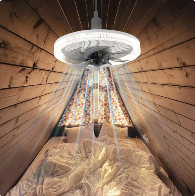 Smart Remote Control Ceiling Fan with LED Lighting Ceiling Fan with Lights Remote Control E27 Converter Base for Living Room