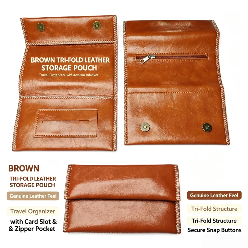 Imitation Leather Multi Storage Capacity Tobacco Pouch All-in-One Cigarette Pipe Hand Roll Tool Kit Durable Outdoor Daily Carry