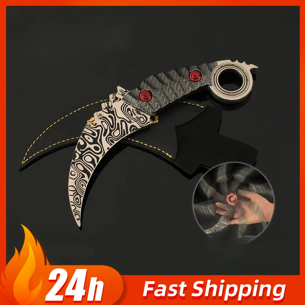 

18cm Last Quarter Claw Knife with Holster Rotatable Metal Weapon Cosplay Prop Model Game Peripherals Collectibles Gift Toys