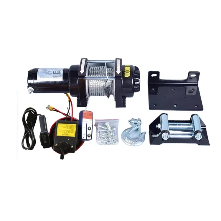 6000lbs 12V 24V off road 4x4 ATV/UTV car electric winch with wire rope synthetic rope Hot sales