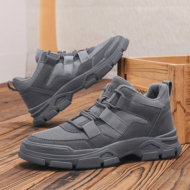 

Мужские походные ботинки, новые коричневые противоскользящие износостойкие резиновые подошвы, уличные прогулочные сетчатые дышащие рабочие ботинки, мужские кроссовки