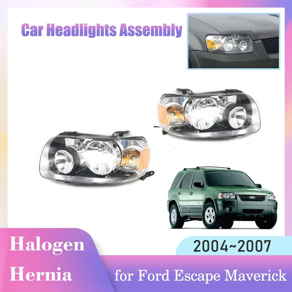 Car Headlight Assembly for Ford Escape Maverick 2004~2007 2005 2006 Front Fog Light Corner Halogen Side Lamp LED Accessories