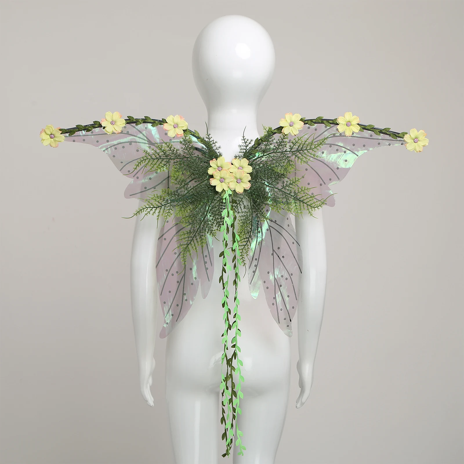 Rattan flor asas de fadas asas de borboleta para adultos crianças traje de halloween accessorie festa cosplay princesa fada asas de anjo