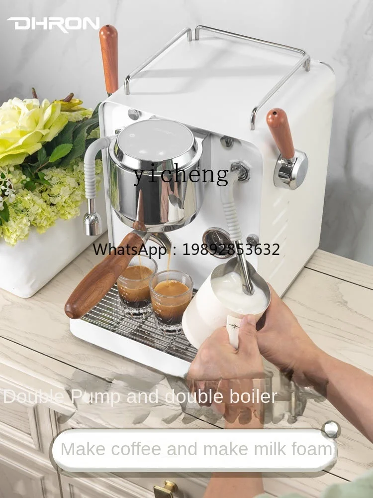 

Semi-Automatic Coffee Machine Small Commercial Home Double Pump Double Boiler Steam Frothed Milk