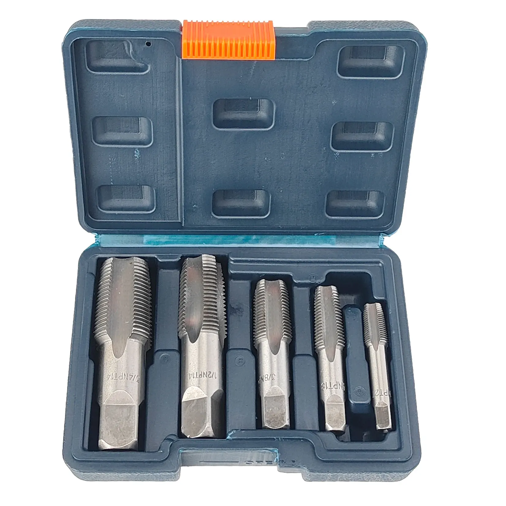 Conjunto de torneira de tubo NPT de 5 peças, conjunto profissional de torneiras de tubo, kit de ferramentas de rosqueamento de precisão para roscas cônicas de tubo
