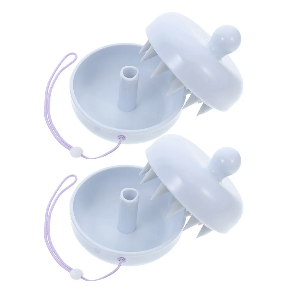 2Pcs Silicone Scalp Brush for Hair Washing Scalp Massage Exfoliating Comb Detachable Design Hanging Strap Portable Shower Hair