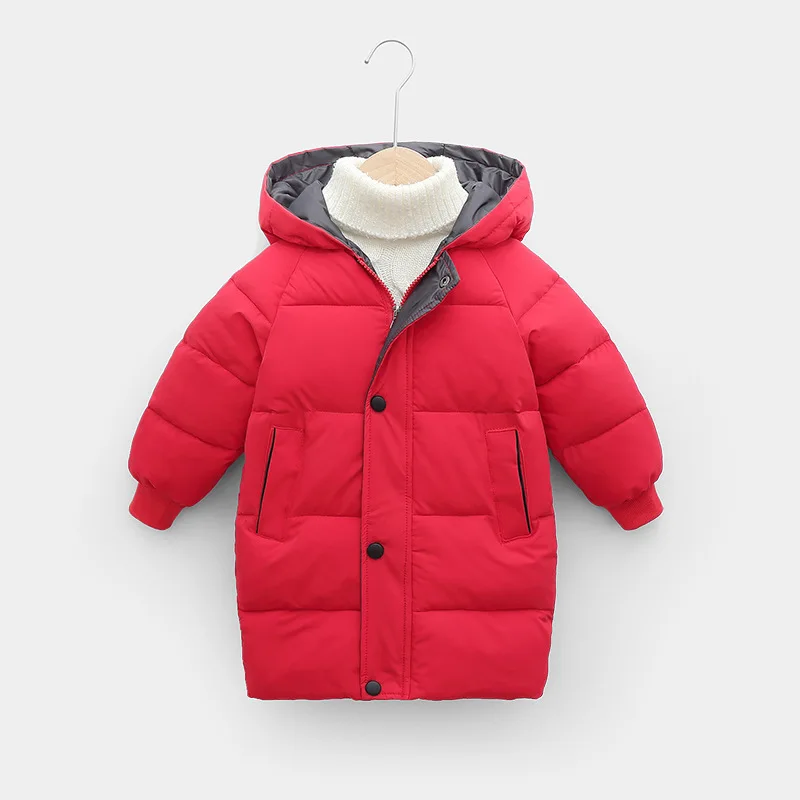 2-8 Years Old Warm Children Coat Cotton Padded Fashion Hooded Long Boy Girl Cotton Jackets 2022 New Autumn Winter Kids Overcoat