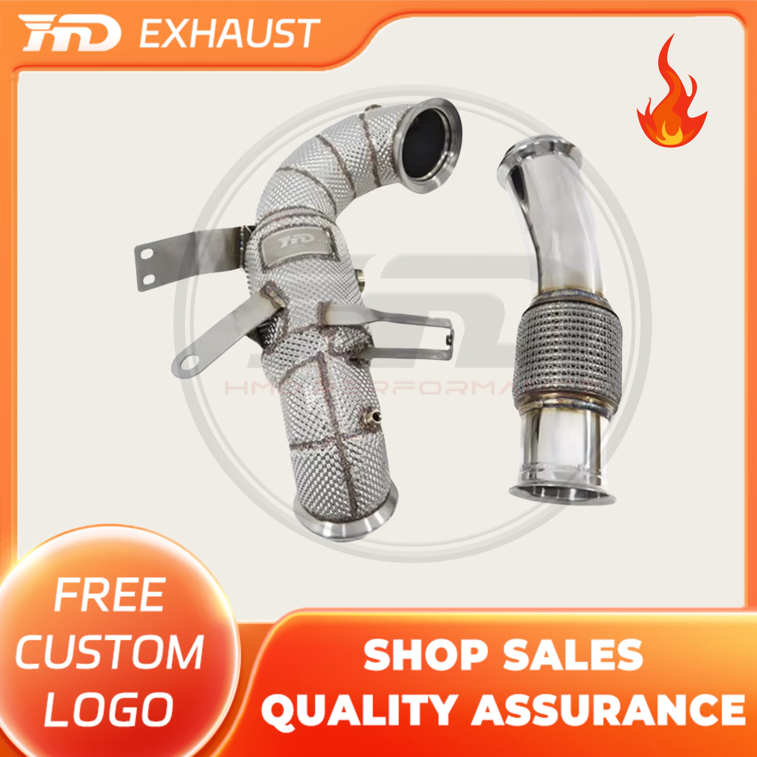 

HMD Exhaust System High Flow Performance Downpipe for Mercedes Benz AMG A45S W177 2.0T 2019+ With Heat Shield Racing Pipe