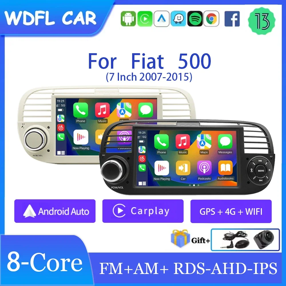 Applicable For Fiat 500 Punto EVO Prestige Android Large Screen Navigation, Central Control Reversing Camera Integrated Device